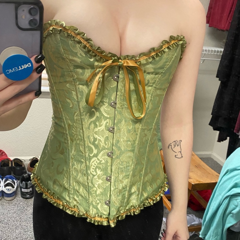 green/gold corset (amazon)